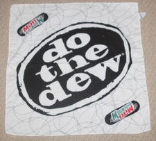Vintage 1990's Mountain Dew Black White Do the Dew Bandana Handkerchief Do Rag