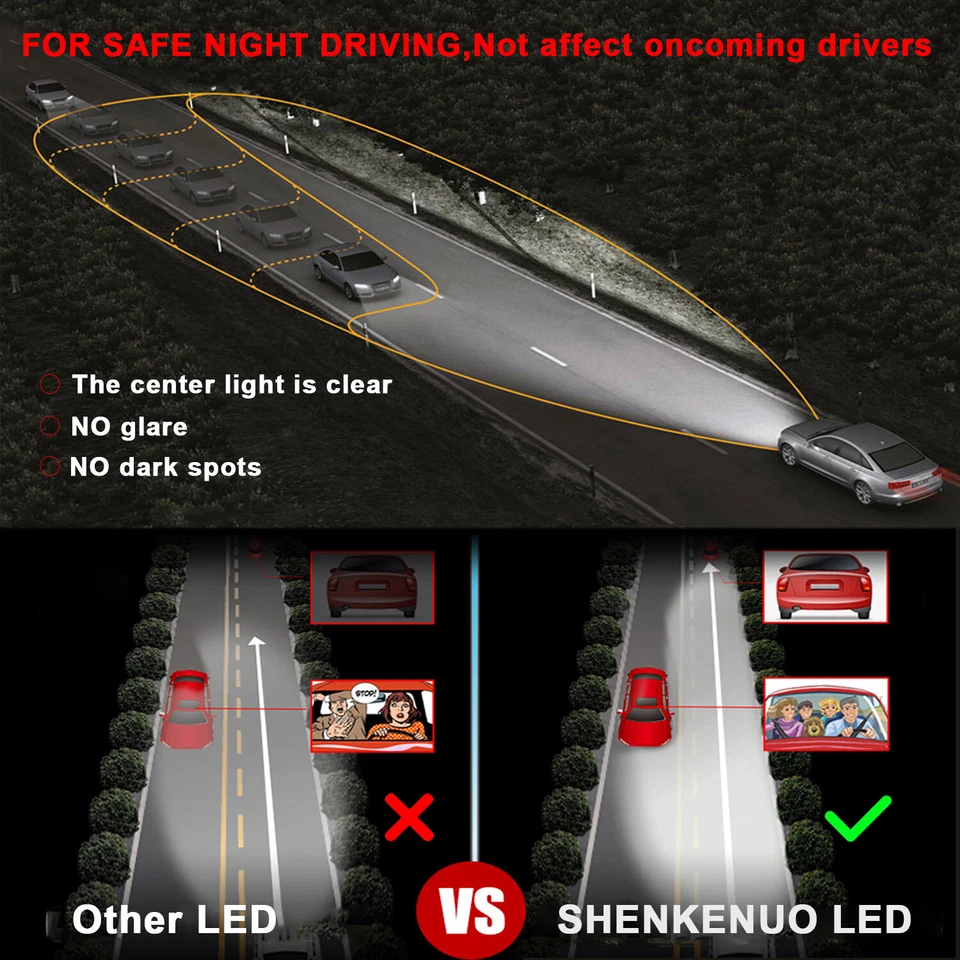 7x6 inch square LED halo headlight H4 9003 bulb for 1995-1997 Toyota Tacoma — 第 2/4 张图片