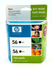 HP 56 Black Ink Cartridge Twin Pack C9319FN Sealed OEM Expired 2008