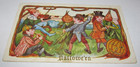 Halloween Postcard Witch Anthropomorphic Pumpkin Gourd Veggie People Dancing — photo 1