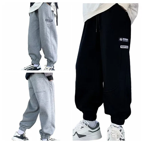 Kids Boys Joggers Baggy Sweatpants Casual Trousers Hiking Pants Picnic Bottoms - Picture 6 of 39