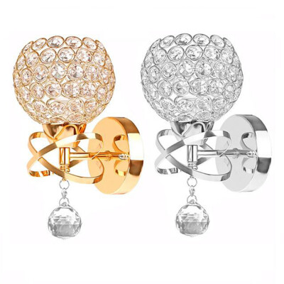 Luxury Crystal Wall Lamp E27 Socket Bedroom Bedside Light Fixture Home Decor