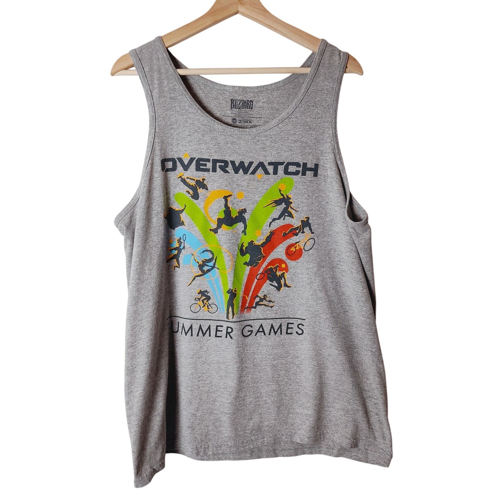 Overwatch Summer Games Gray Tank Top for Men Size Large