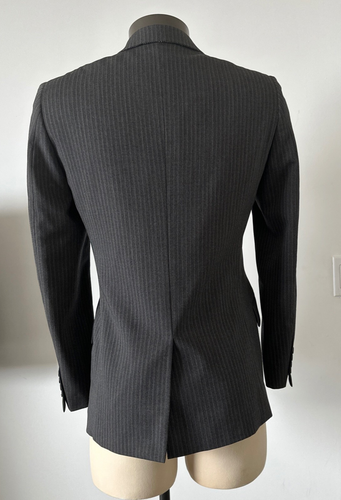 TALLIA 2PC MENS GREY TWILL 2 BUTTON SUIT FLAT FRONT PANTS 36R - Picture 2 of 14