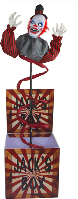 Haunted Hill Farm Life-Size Talking Clown Jack in the Box