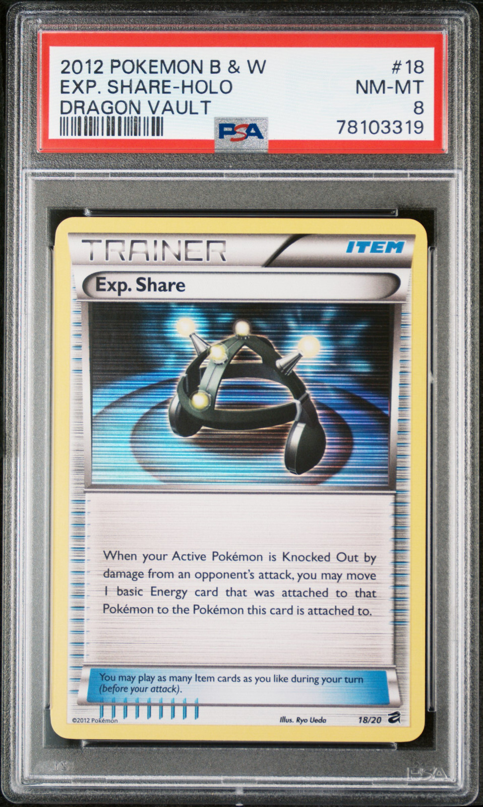 PSA 8 NM-MT EXP. SHARE 2012 Black White Dragon Vault 18/20 HOLO Pokemon Card