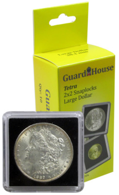 10 Guardhouse Tetra 2x2 Coin Holder Snap Capsule 38mm Morgan Silver Dollar Case