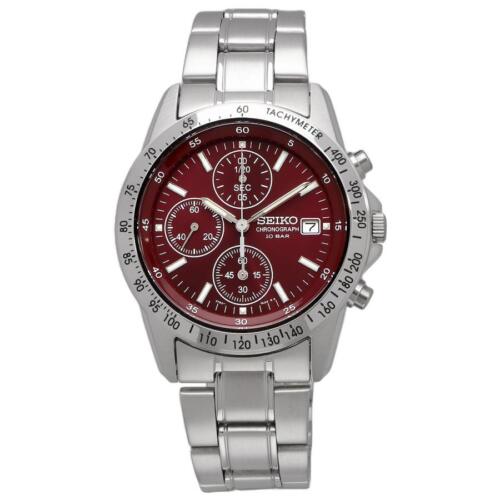 SEIKO SPIRIT SBTQ045 Chronograph Men's Watch Red Limited Model Japan - Picture 2 of 5