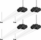 4 Pack 4FT Linkable LED Shop Light for Garage, 4400lm, 42W Utility Light - Black