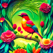 Printable, Digital Download, *.PNG File - Paper Birds Fine Art Collection: #18