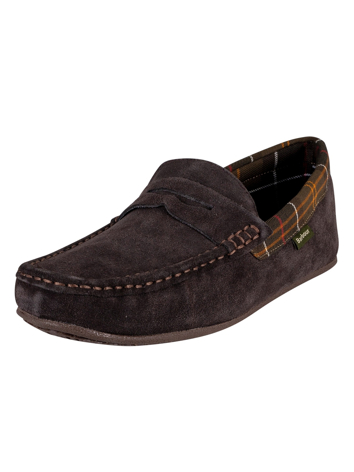 Мужские замшевые тапочки Barbour Porterfield коричневые 9990₽