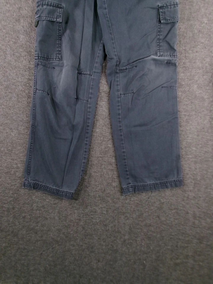 Pantalones cargo LL Bean juveniles 12 gris sarga de algodón cepillado cintura elástica recta Foto 3 de 4