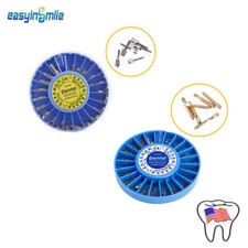 Dental Screw Post Kit Gold/Silver Plated Conical Titanium Root Canal Pins 120pcs