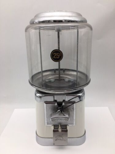 White & Chrome Beaver Gumball Candy Nut Toy Bulk Vending Machine With Lock & Key - Picture 1 of 3