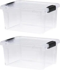 Superio Clear Storage Bins with Lids, 2 Pack- Plastic Storage Boxes - 6.6 Quart