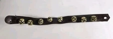 VTG SLEIGH BELLS LEATHER Christmas Hanging Leather Brown 8 Bell Leather Strap 