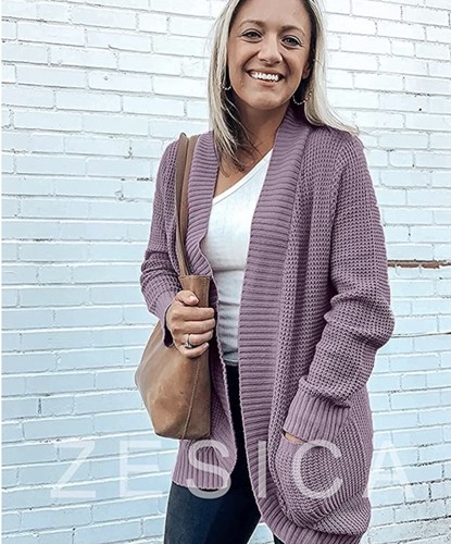 Women’s Long Sleeve Open Front Causal Lightweight Soft Knit Cardigan Sweater. L - 第 6/12 張圖片