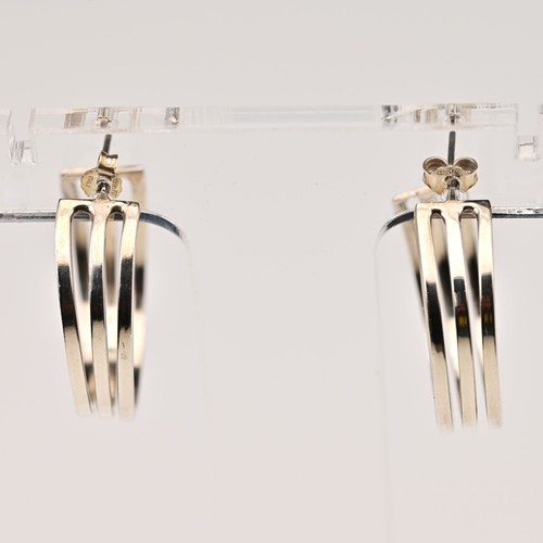 Original Vintage Signed Italian Designer MCM Sterling Silver Estate Earrings - Picture 3 of 18