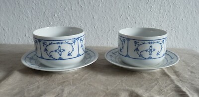 2 Jäger Eisenberg Schüsseln - DDR SAKS Suppentassen Strohblume Saucieren