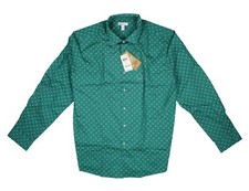 BAR III Slim Fit Medallion Print Button Down Dress Shirt XL 17-17.5 / Green