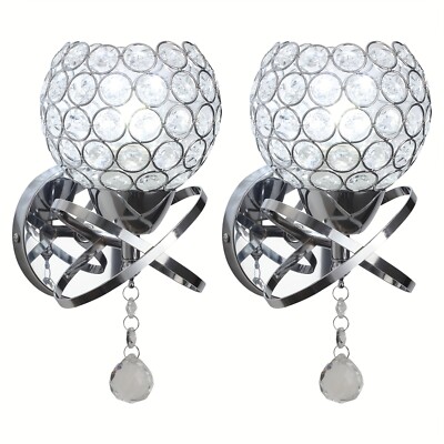 2pcs Silver Crystal Wall Sconce Sconce Wall Decor Set Of 2 for Bedroom