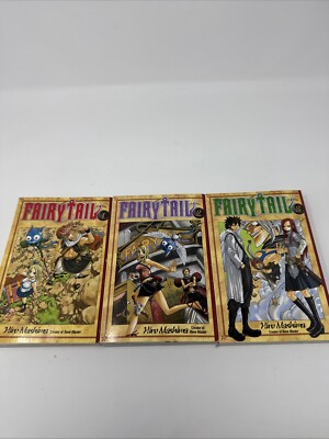 Fairy Tale,Hiro Mashima,Volumes 1 Through 3,Paperback MANGA Lot Set