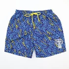 Mosmann 7" Swim Trunk Shorts Mens Stretch Mesh Lined Neon Swirl Blue NWT