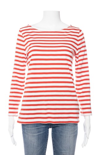 J. CREW Striped Boatneck T-Shirt White 