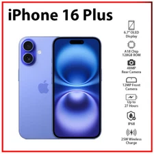 Apple iPhone 16 Plus 5G 8GB+128GB ULTRAMARINE Dual SIM Unlocked iOS Cell Phone