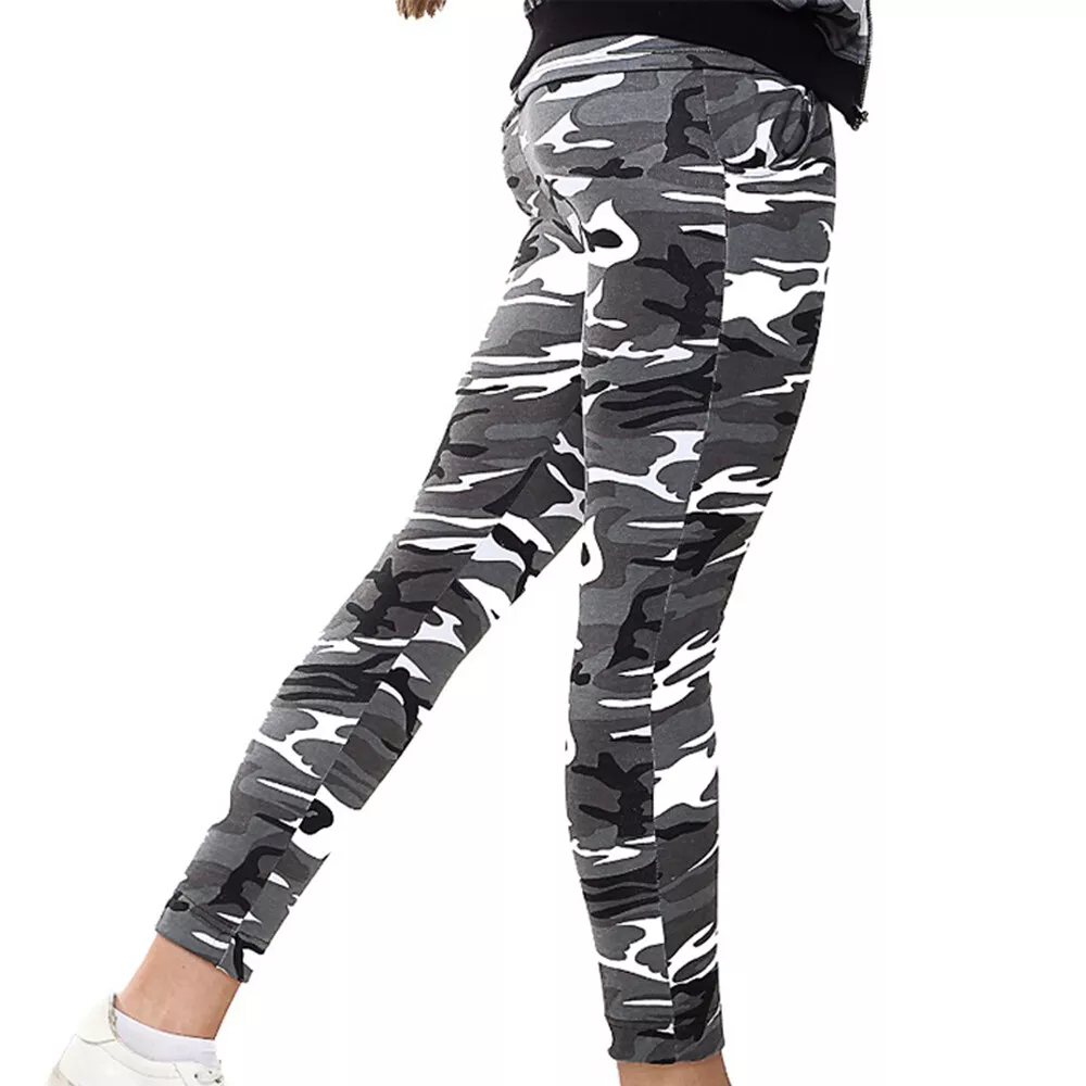 New Girls Camo Camouflage Print Leggings Kids Army Trouser Pants Fancy Age  3-16