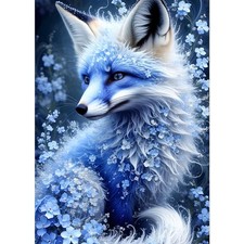 Cute Fox 5D Diamond Art Kit For Adults Full Drill Round Sparkling Decor