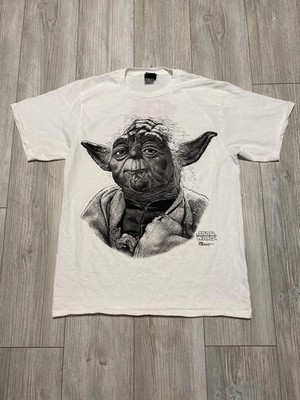 Tee Star Wars Yoda Changes Big Face Stipple Art 90s T-shirt Size S-5XL Reprint