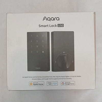 Aqara Smart Lock U50 Keypad Smart Door Lock, Black, Apple Home Alexa Google