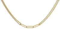 Trendor Schmuck Damen-Kette 925 Silber Vergoldet Zweireihiges Collier 15493