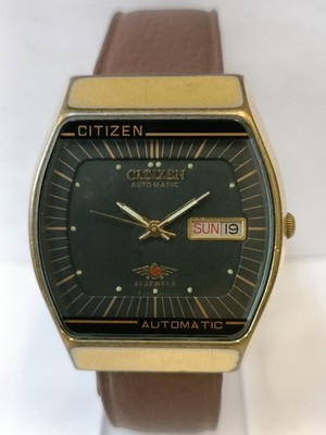 CITIZEN 21J AUTOMATIC PATINA BLACK DIAL 4-822749 JAPAN MEN'S