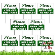 8-Pack Keep Off Grass Signs for Yard, 6x9 Double-Sided Coroplast Lawn Signs