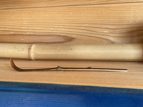 Japanese Chashaku Bamboo Tea Scoop Kaguyahime Mieken Handcarved Signed Box - Picture 6 of 12