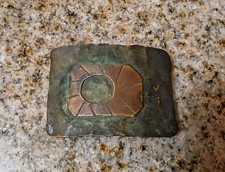 Vintage Copper Metal Belt Buckle 3 1/8"W x 2 1/4"H