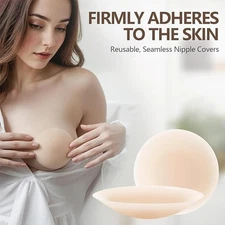 2pcs Silicone Nipple Pads Reusable Self Adhesive Breast Bra Circle Cover Pasties