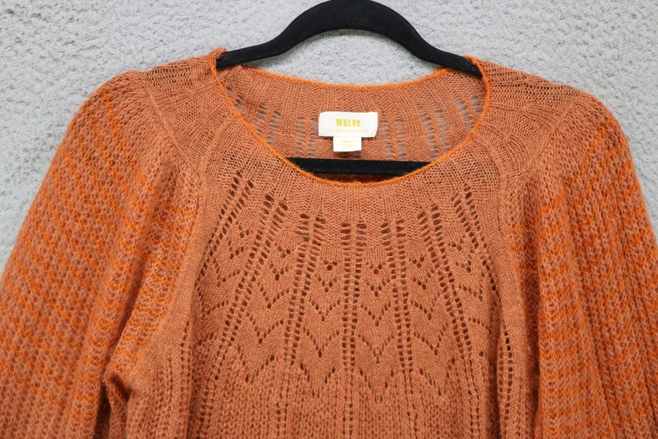 Suéter Maeve by Anthropologie Tejido Abierto Manga Larga Abullonada Lana/Alpaca-Pequeño Foto 4 de 4