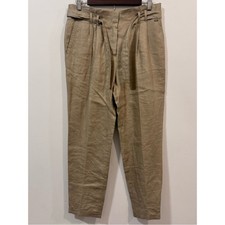 Escada Sport Vintage Beige Linen Belted Old Money Business Trouser Pants Size 6