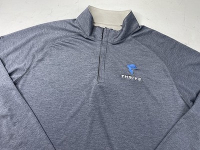 Peter Millar Crown Crafted 1/4 Zip Golf Pullover Men's XL Blue Thrive