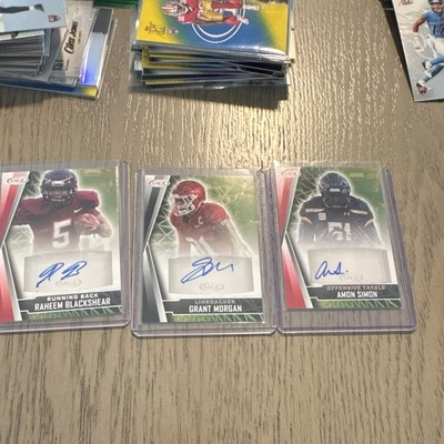 SAGE Hit 2021 NCAA Football Autograph 3-Card Lot Blackshear Morgan Simon