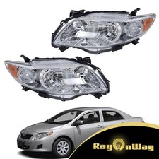 For 2009 2010 Toyota Corolla Rightleft Side Chrome Headlight Headlamps Assembly