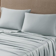 Cotton Blend Pillow Cases Standard Size Set of 2, Light Gray, 300 Thread Coun...