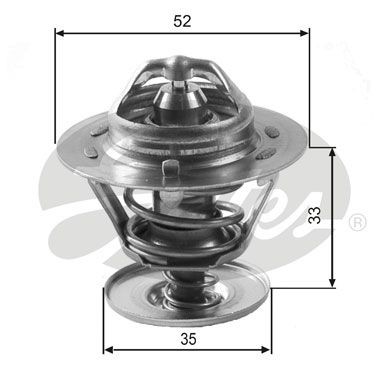 Gates Thermostat for Ford Orion RDA 1.8 Litre February 1992 to February 1993