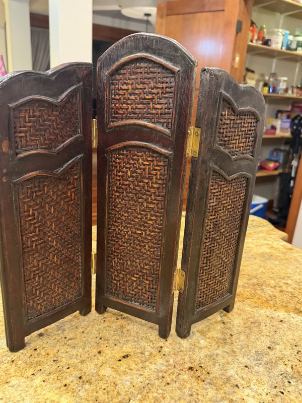 Delicate Folding Room Decider VTG 16 Tall Wood Screen Display Beautiful Decor