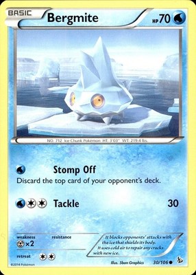 POKEMON BERGMITE 30 FLASHFIRE 106 COMMON LP