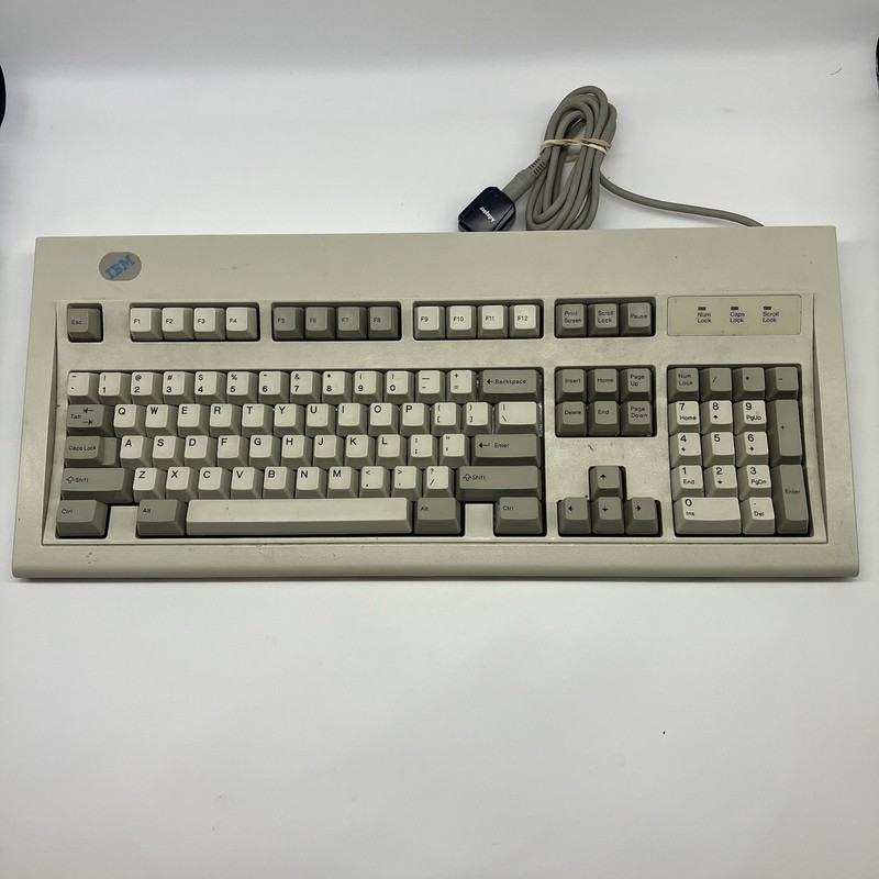 Vintage IBM Lexmark Keyboard 92G7453 Beige PS/2 USB Adapter 1995 Tested - Q6