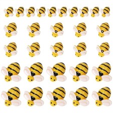 Tiny Resin Bees 30Pcs Small Plastic Flatback Bumble Bee Decor Embellishments ...